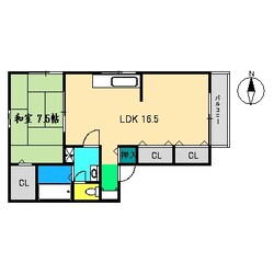 鹿児駅 徒歩4分 2階の物件間取画像